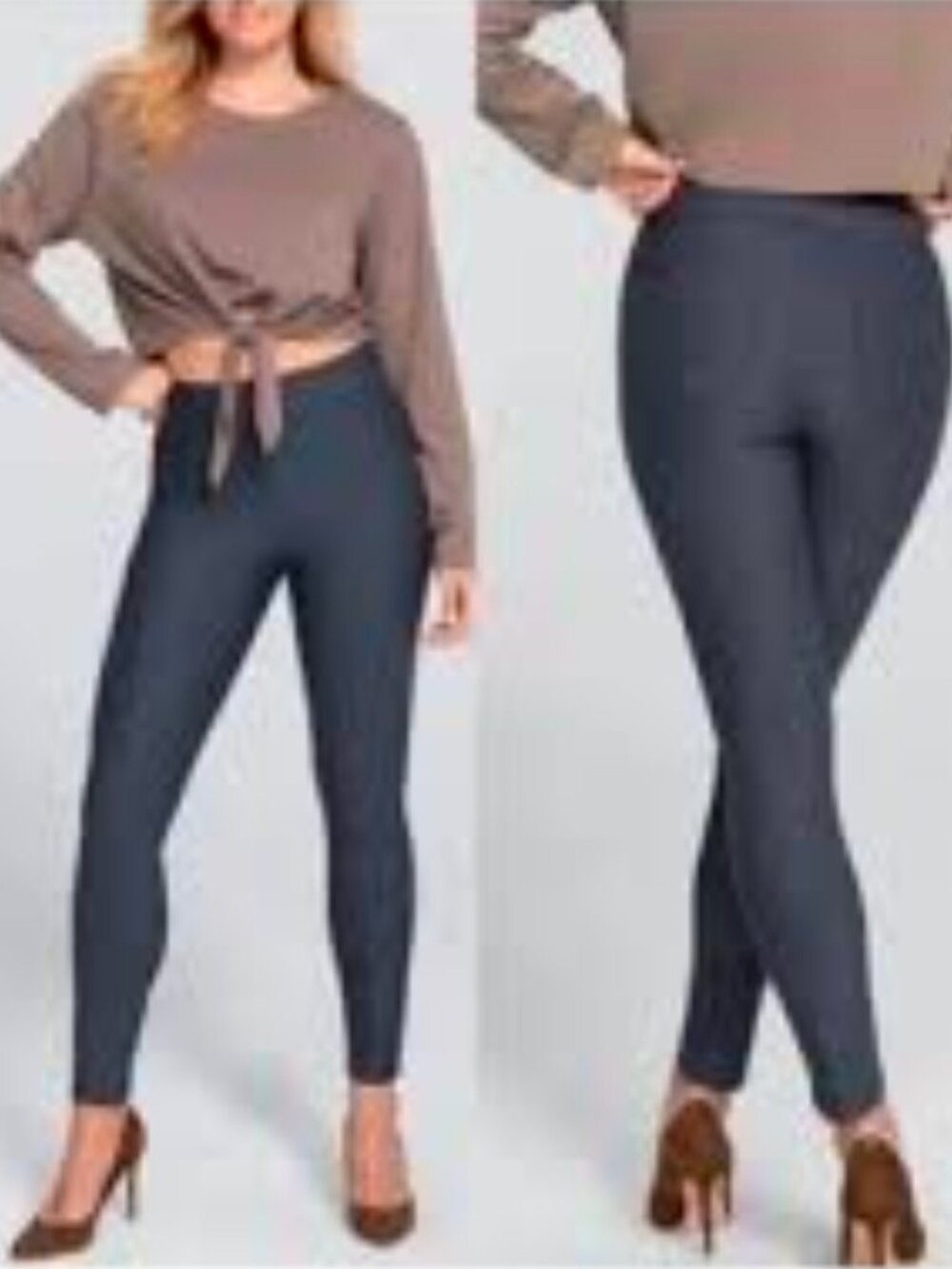 Honeylove EverReady Stretch Pants in Stormy Blue Size Large